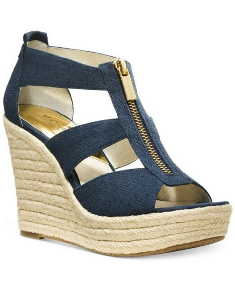 ebay michael kors wedge shoes|Michael Kors denim wedges.